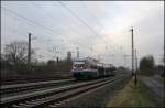 Ein Talent der PEG verlsst als RB51  WESTMNSTERLAND-Bahn  Dortmund-Derne. Im Hintergrund ist das Frdergerst der Zeche Gneisenau. (01.12.2008)