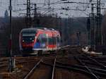 ber das Burtscheider Viadukt eilt der Talent der Euregiobahn (RB20) am 12.03.2011 in das Gleisvorfeld des Aachener Hbf.