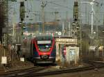 Ein Talent der Euregiobahn (RB20) verlt am 25.03.2011 Aachen West.