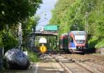 Ein Nachschuss von Zwei Euregiobahn (RB20) aus Düren,Stolberg-Altstadt nach Alsdorf- Poststraße und hilt in Kohlscheid und  fährt die Kohlscheider-Rampe herunter nach Herzogenrath bei