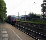 Zwei Euregiobahn (RB20) aus Heerlen(NL)-Stolberg-Altstadt-Düren kommt die Kohlscheider-Rampe hoch aus Richtung Herzogenrath und hält in Kohlscheid und fährt in Richtung