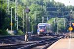 Zwei Euregiobahn (RB20) kommt aus Richtung Aachen-West,Laurensberg,Richterich und fährt durch Kohlscheid und fährt in Richtung Herzogenrath.