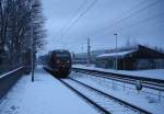 Zwei Euregiobahn (RB20) aus Heerlen(NL)-Stolberg-Hbf kommen die Kohlscheider-Rampe hoch aus Richtung Herzogenrath und halten in Kohlscheid und fahren in Richtung Richterich,Laurensberg,Aachen-West.