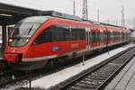 644 009-2 steht am 5.1.2019 als RE26528 nach Crailsheim im Ulmer Hauptbahnhof bereit.