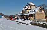 Bahnhof Bad Mnstereifel mit BR 644 im Schnee - 13.03.2013