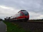 An der Friedrichstraße in Kapellen kommt mir der 644 523 als RB 38 nach Neuss Hbf entgegen.