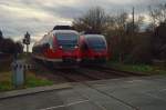 Treffen zweier RB 38 644ziger Triebzüge in Holzheim am 22.12.2015