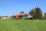 HLB 646 419 verlässt Beienheim als RB48 von Friedberg nach Nidda. (30.04.2023)