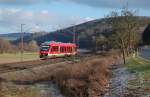 648 263 ist am 12.01.2013 als RB 14212 von Bad Harzburg nach Gttingen unterwegs und erreicht in Krze Einbeck-Salzderhelden