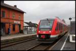 DB 648754 steht als RB 14179 nach Northeim abfahrbereit am 28.1.2015 um 10.03 Uhr in Bodenfelde.