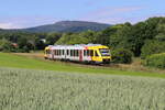 HLB Hessenbahn 648 405-8 (VT 205) rollt am 06.06.2022 über die K-Bahn von Schneidhain in Richtung Kelkheim.