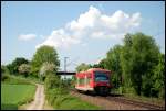 Ein 650er ist am 14.Mai 2008 als Betriebsfahrt unterwegs in Richtung Bietigheim. Aufgenommen in Ellental.