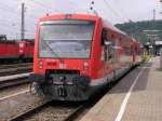 RB 32081, KBS 760, R73, 650 004-5 wartet auf seine Ausfahrt um 12:04 Uhr, um sich auf den Weg von Plochingen nach Herrenberg zu machen (09.08.2004)