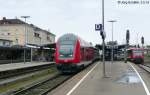 Blick nach Westen auf Friedrichshafen Stadt mit 650 319 und einem Doppelstock-Steuerwagen am 3.5.10.