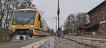 VT 650 647 der ODEG Im Bahnhof Hagenow Stadt am 18.02.2022