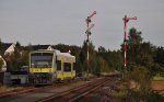 VT 650.734 am 16.09.2011 bei der Ausfahrt aus Harsdorf.