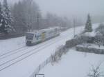 Nebel in Vogtland! Hier ein 650er der Vogtlanbahn in Jnitz am 25.02.13.