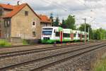 EB VT 308 + 302  Stadt Zeitz  als EB 80595 von Erfurt Hbf nach Arnstadt und Saalfeld, am 21.06.2013 in Erfurt Bischleben.