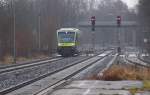 Pünktlich fährt Agilis VT 650.710 als ag 84539 von Bayreuth nach Hof in den Keilbahnhof Oberkotzau ein.