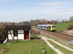 Ein 650er der ODEG überführte am 14.04.15 zwei Triebwagen der České dráhy nach Neumark/Sachs.