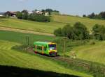 Die VT 22 nach Freyung am 16.05.2015 unterwegs bei Hauzenberg.