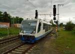 Am Freitag den 10.5.2013 kommt der VT 6.015 der RTB als RB39 nach Mnchengladbach unterwegs ist, in Rheydt an.