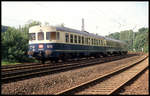 624626 erreicht hier am 13.8.1993 um 11.25 Uhr als E 8615 aus Münster kommend den Bahnhof Hasbergen.