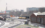 DB Gleismesszug // Aufgenommen von der Lahmeyer-Brücke mit Blick auf das Betriebswerk der Frankfurter Hafenbahn (HFM).