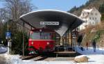 798 726-6 mit 996 297-8 und 996 742-3 stehen in Schiltach als Denkmal für die Strecke Schiltach-Schramberg 7.2.15.