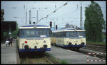 Am 13.5.1995 beherrschten noch Schienenbusse den Nahverkehr der Dürener Kreisbahn.