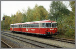 EVB Schienenbusse 168 und 166 am 27.2.1996 im Bahnhof Bremervörde.