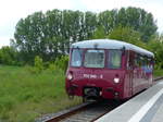 EBS 772 345 als Sonderzug von Karsdorf nach Freyburg (U), am 21.05.2017 in Laucha (U). Sie Sonderfahrt fand wegen dem durch den Finnebahnverein organisierten Bahnhofsfest in Laucha statt.