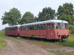 Die Ferkeltaxe 771 003,ohne Beschriftung,am 26.August 2017,im Eisenbahnmuseum Gramzow.