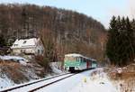 772 312, 972 771 und 772 367 fuhren am 15.12.18 von Adorf nach Schwarzenberg.