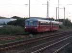 Am Abend vom 21.August 2010 nutzte ich noch bei letzten Sonnenlicht,die Einfahrt in Bergen/Rgen von 172 171 und 172 132 zu fotografieren.Nicht wie beim letzten Mal wo sich der LVT und der PRESS VT650