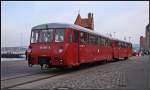 01.03.14 Die Neustrelitzer  Ferkeltaxe zu Besuch auf den Gleisen der Stralsunder Hafenbahn.