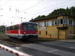  Ferkeltaxe  /  Blutblase  772 342 TEICHLAND EXPRESS am Stellwerk Doberlug-Kirchhain; 21.09.2014  