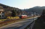 772 140 war am 20.03.15 wieder im Plandienst zwischen Rottenbach und Katzhütte eingesetzt. Hier zu sehen in Mellenbach-Glasbach.