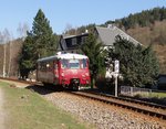 772 140 war am 20.03.15 wieder im Plandienst zwischen Rottenbach und Katzhütte eingesetzt. Hier zu sehen in Mellenbach-Glasbach.