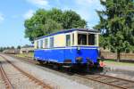 Triebwagen T1 (erbaut im Jahre 1936 in der Gothaer Waggonfabrik) der Hoyaer Eisenbahn Gesellschaft am 31.05.2014 im Bahnhof Hoya, morgens noch als Einzelfahrer abfahrbereit in Richtung Bruchhausen-Vilsen.