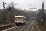 Der MAN Schienenbus 302 051 fuhr am 01.12.2012 durch Eilendorf.