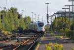 ICE-TD fährt an den Bahnsteig 3 in Puttgarden und weiter auf die Scandlines Fähre nach Rødby.