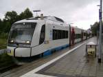 VT109  Gmund am Tegernsee  in Lenggries. Dieser Zug fhrt dann weiter nach Mnchen Hbf ber Obergries, Gaiach,  Bad Tlz, Warngau, Holzkirchen(Juli2008)