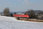 610 011 als RE 3587 am 10.02.2012 bei Sulzbach-Rosenberg.