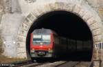 DB 610 511-9 + 610 003-6 + 610 503-5 als RE 3462 Marktredwitz - Nrnberg, fotografiert bei der Ausfahrt aus dem Tunnel Haidenhbel in Velden am 29.03.2011