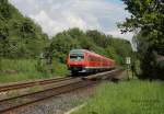 610 009 und 610 002 am 28.5.13 mit dem RE 3696 nach Hof in Reuth