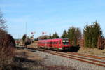 Auf der hinteren Höllentalbahn bei Löffingen war 611 035 am 28.12.2016 als RE 22306 im Einsatz.