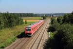 611 542 + 611 526 als IRE 3354 (Ulm Hbf - Schaffhausen) bei Mochenwangen am 21.08.13