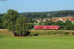 611 038 als IRE 3209 (Neustadt-Ulm) bei Rötenbach, 22.08.2015.