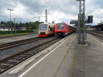 Donaueschingen am 19.06.2016:    611 006 + 039 abfahrbereit als Ire 3215 (Neustadt (Schwarz) - Ulm hbf) auf Gleis 3.